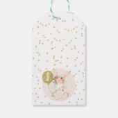 Roze Floral Bunny Balloon Label van de Birthday Gi Cadeaulabel (Achterkant)