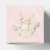 Roze Floral Bunny Thed Baby shower Favor Box Bedankdoosjes (Bovenkant)