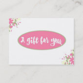  Roze Floral Business Cadeaubon Kortingskaartje (Achterkant)