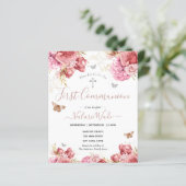 Roze Floral Butterflies Eerste communautaire begro (Staand voorkant)