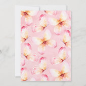 Roze Floral Butterflies Gold Glitter Text Birthday Kaart (Achterkant)