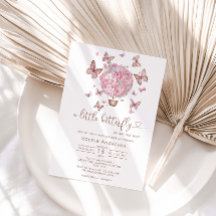 Roze Floral Butterfly Girl Baby shower