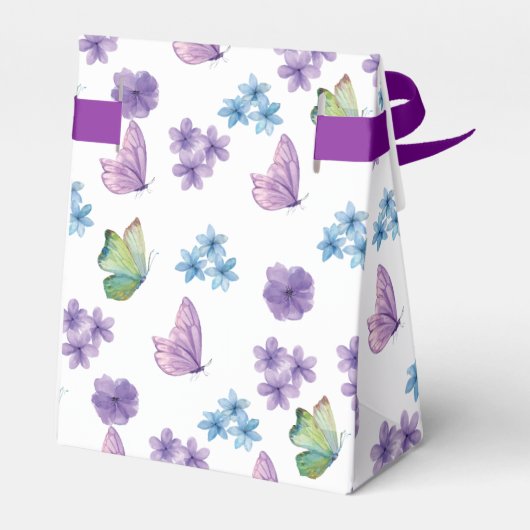 Roze Floral Butterfly Girl Baby shower Welkom Bedankdoosjes (Achterkant)