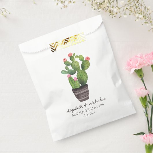 Roze Floral Cactus Bedankzakje (Gezegeld)