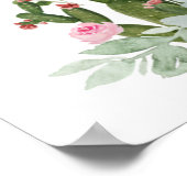Roze Floral Cactus Couples Shower Welkomstbord Poster (Hoek)