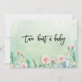 Roze Floral Cactus Taco Bout A Baby Baby shower Kaart (Achterkant)