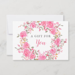 Roze Floral Cadeaubon Kaart