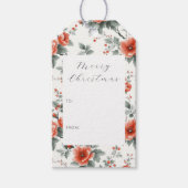 Roze  Floral Cadeaulabel (Voorkant)