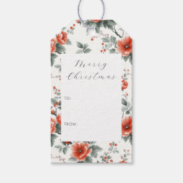 Roze  Floral Cadeaulabel