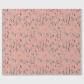 Roze Floral Cadeaupapier (Vlak)