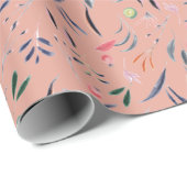 Roze Floral Cadeaupapier (Rol Hoek)