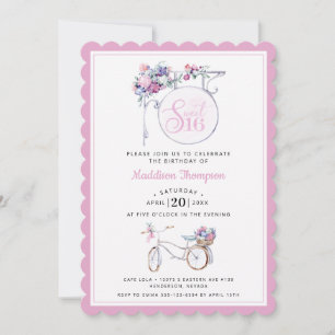 Roze Floral Cafe Sign   Zoet 16 Kaart