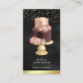 Roze Floral Cake Pastry Chef Black Gold Bakery Visitekaartje (Voorkant)