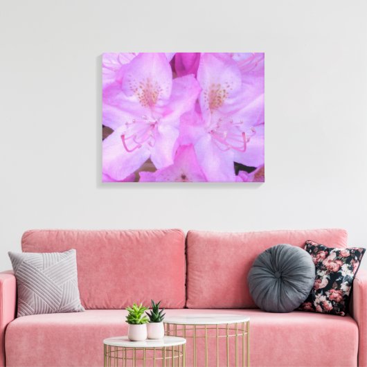 Roze Floral Canvas Art Afdruk (Insitu (Woonkamer))