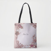 Roze Floral Canvas tas (Voorkant)