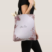 Roze Floral Canvas tas (Dichtbij)