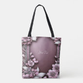 Roze Floral Canvas tas (Achterkant)