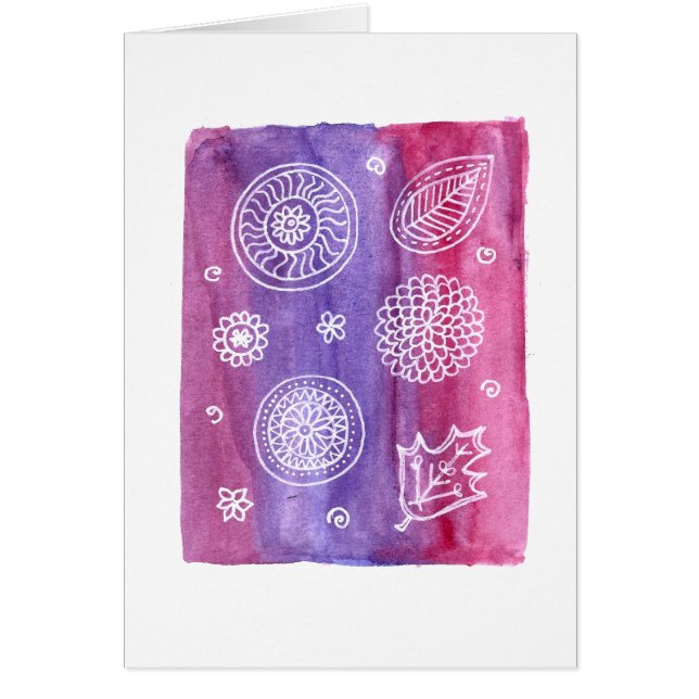 Roze Floral Card (Voorkant)