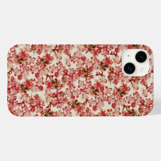  Roze Floral Case-Mate iPhone Case (Achterkant (horizontaal))