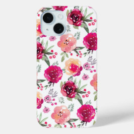 Roze Floral iPhone 15 Case