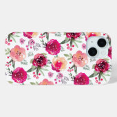 Roze Floral Case-Mate iPhone Case (Achterkant (horizontaal))