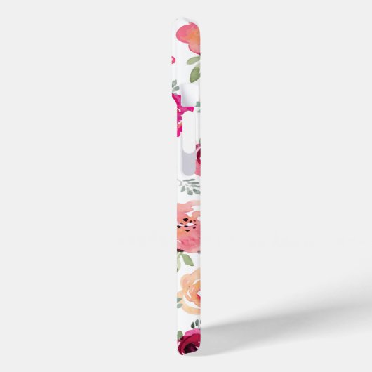 Roze Floral Case-Mate iPhone Case (Achterkant / Links)