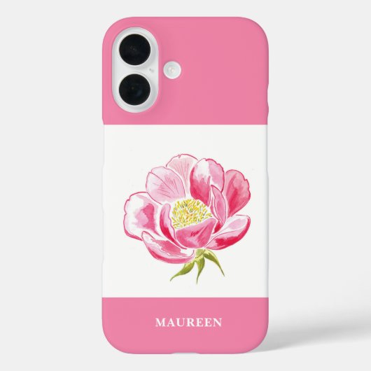 Roze Floral Case-Mate iPhone Case (Achterkant)