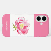 Roze Floral Case-Mate iPhone Case (Achterkant (horizontaal))