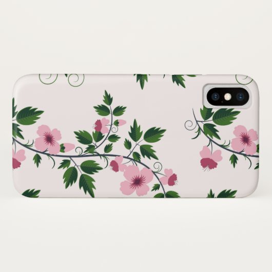Roze Floral Case-Mate iPhone Case (Achterkant (horizontaal))