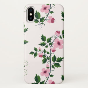 Roze Floral iPhone X Hoesje