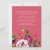 Roze Floral Celebrating Life | Foto Funeral Kaart (Achterkant)