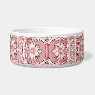 Roze Floral Ceramic Pet Bowl Voerbakje