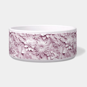Roze Floral Ceramic Pet Bowl Voerbakje