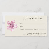 Roze Floral Cherry Blossom Gift Certificate (Voorkant)