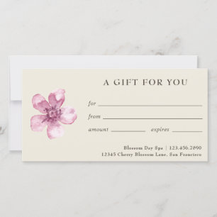 Roze Floral Cherry Blossom Gift Certificate