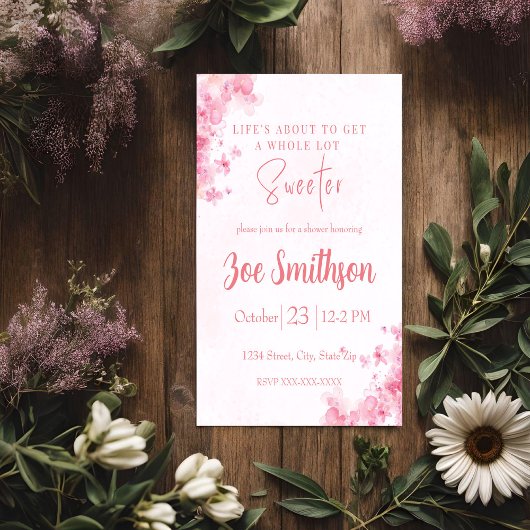 Roze Floral Cherry Blossom Kaart