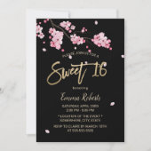  Roze Floral Cherry Blossom Sakura Sweet 16 Kaart (Voorkant)
