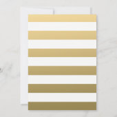 Roze Floral Chic Gold White Stripes Baby shower Kaart (Achterkant)