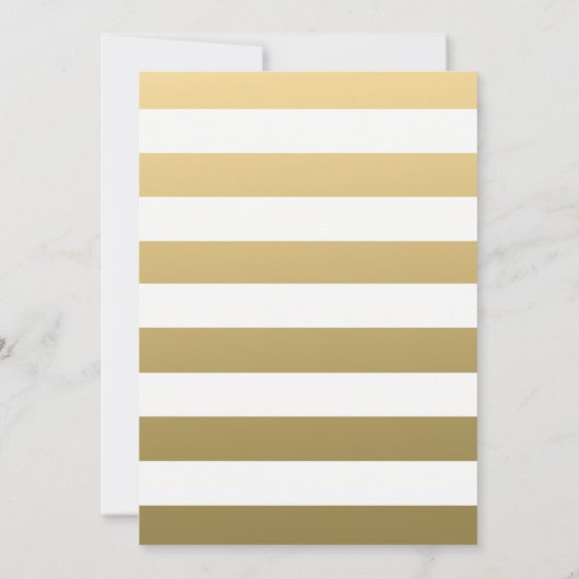 Roze Floral Chic Gold White Stripes Baby shower Kaart (Achterkant)