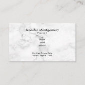 Roze Floral Corner Bouquets op zwart Lijst Visitekaartje (Achterkant)