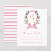 Roze Floral Crest Diaper Raffle (Voorkant / Achterkant)