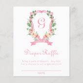 Roze Floral Crest Diaper Raffle (Voorkant)