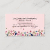 Roze Floral Dachshund Dog Pet Sitting Visitekaartje (Achterkant)