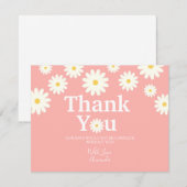 Roze Floral Daisy Dank je wel Bedankkaart (Voorkant / Achterkant)