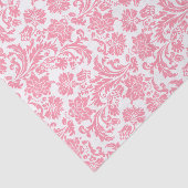 Roze Floral Damaskers op witte veranderbare achter Tissuepapier (Detail)