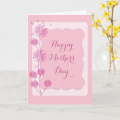 roze Floral Dandelion Moederdag Kaart (Gele Bloem)