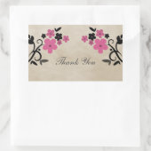 Roze  Floral Dank je Stickers (Tas)