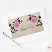 Roze  Floral Dank je Stickers (Envelop)