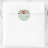 Roze Floral Dank je Stickers (Tas)