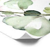 Roze Floral Deer Birthday Welcome Poster (Hoek)